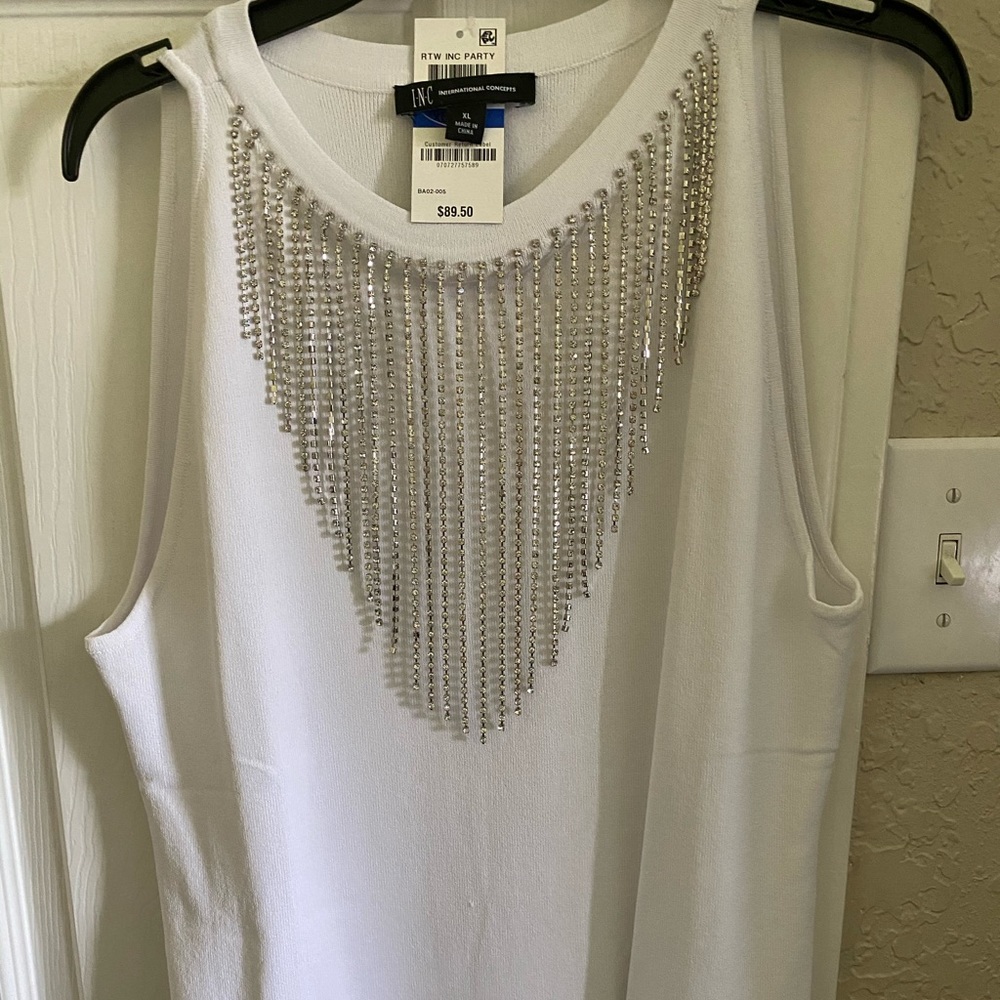 I-N-C Sleeveless white blouse size XL